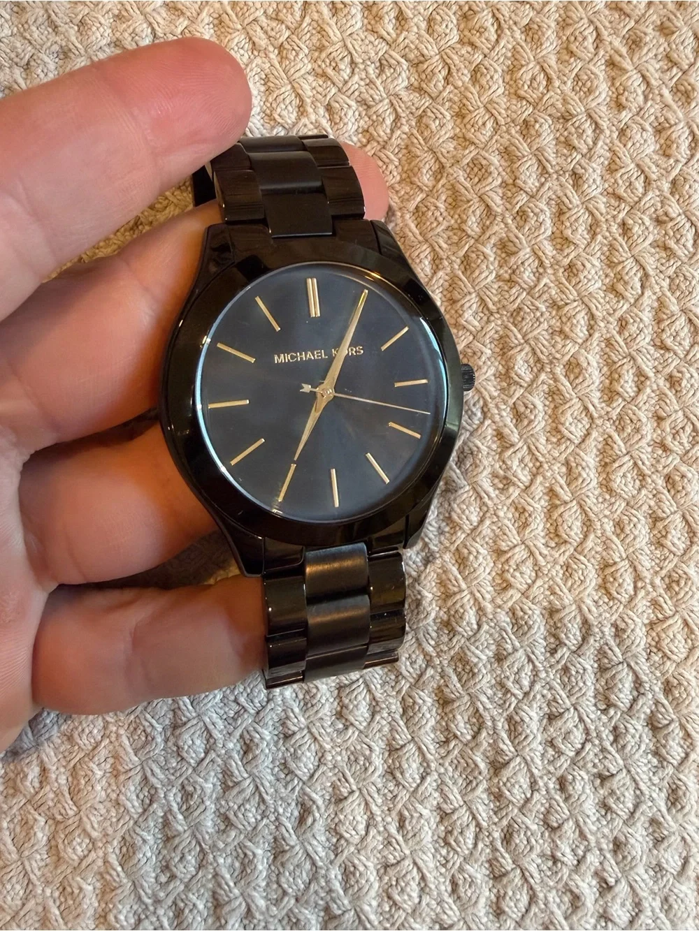Michael Kors Black and Gold-Tone Women's Bracelet Watch